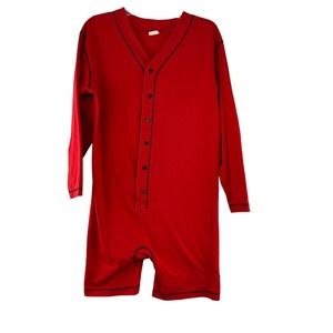 Fredericks‎ of Hollywood Jumber Womens Size M Red Short Longjohn Cotton USA Made